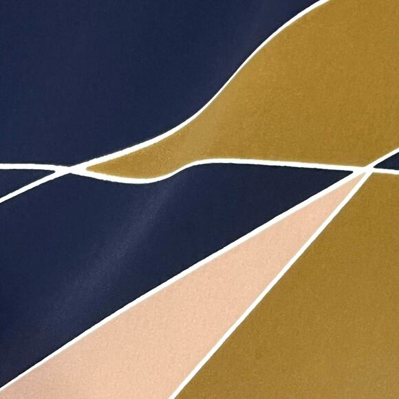 Ann Taylor Modern Geo Tie Waist A-Line Dress Color Block Size 8P Career Office - Picture 13 of 13